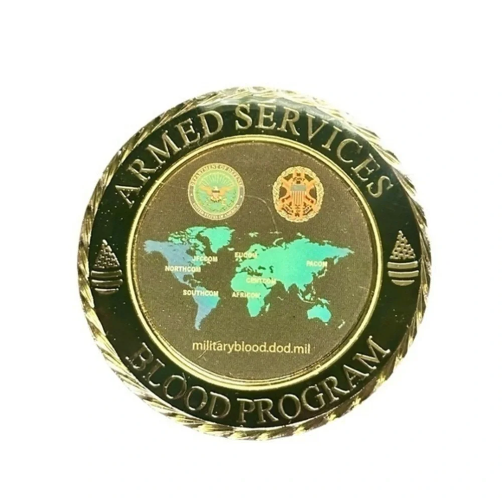 Armed Services Blood Program Challenge Coin Medallion - US Military Ephemera - Picture 1 of 2